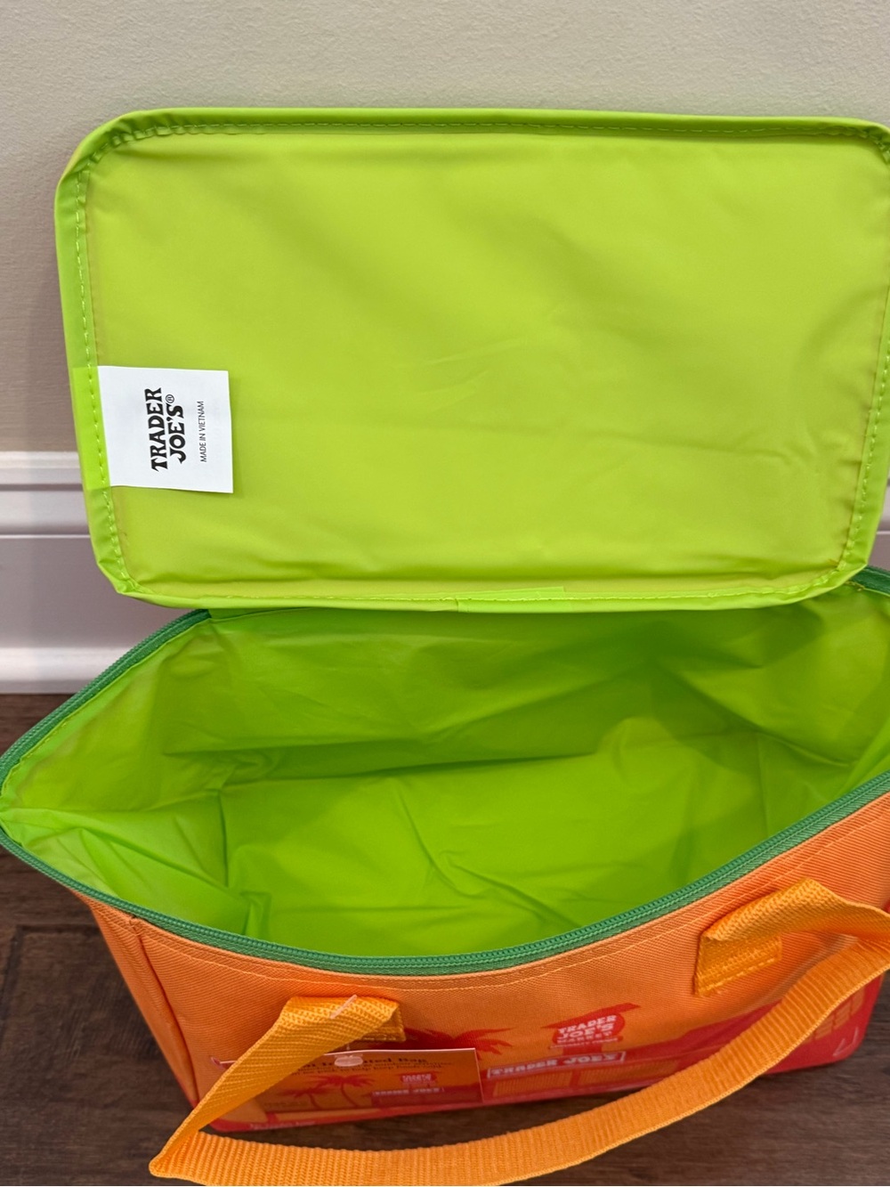 Trader Joe's Mini Insulated Bag - Orange/green - Picture 2 of 2